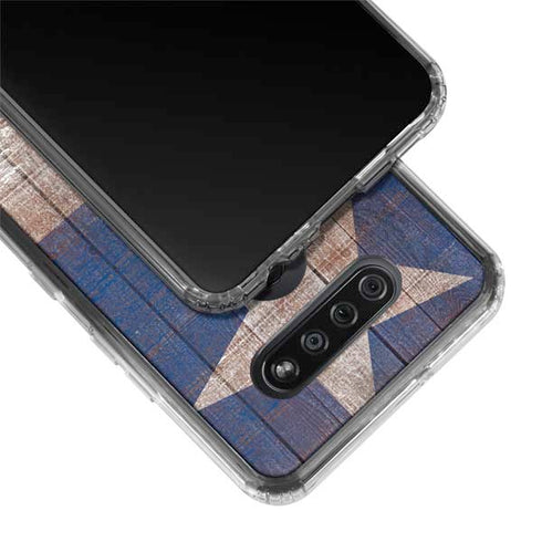 Texas Flag Dark Wood LG K51/Q51 Clear Case