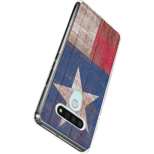 Texas Flag Dark Wood LG Stylo 6 Clear Case
