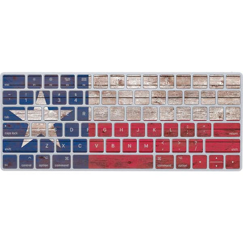 Texas Flag Dark Wood Magic Keyboard Skin