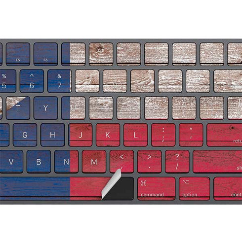 Texas Flag Dark Wood Magic Keyboard with Numeric Keypad Skin