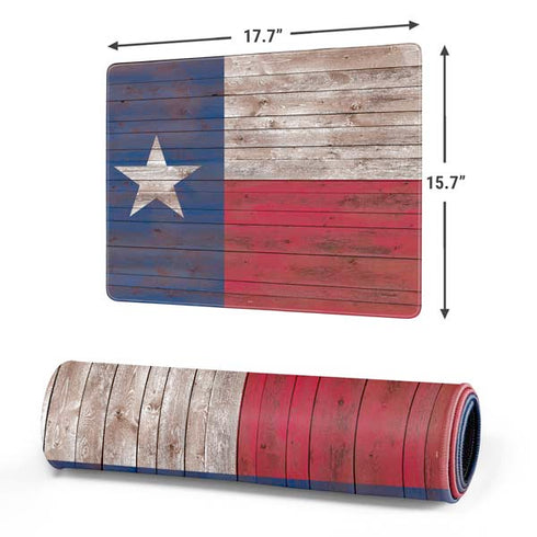Texas Flag Dark Wood Gaming Mouse Pad