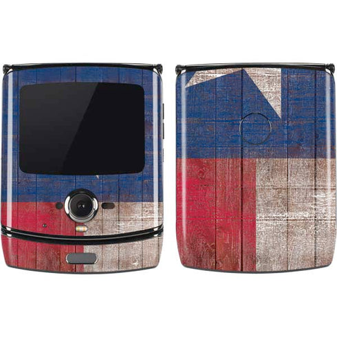 Texas Flag Dark Wood Motorola RAZR Skin