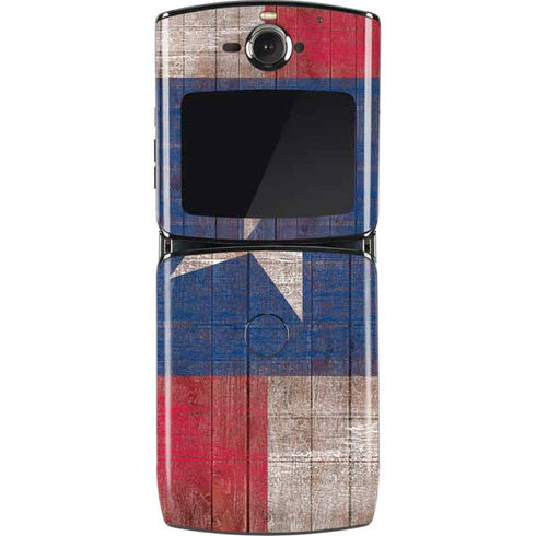 Texas Flag Dark Wood Motorola RAZR Skin