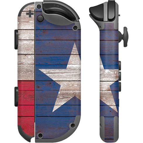 Texas Flag Dark Wood Nintendo Joy-Con (L/R) Controller Skin