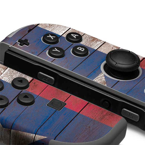 Texas Flag Dark Wood Nintendo Joy-Con (L/R) Controller Skin