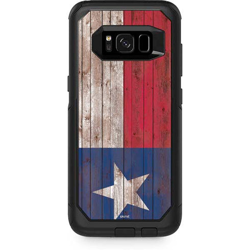 Texas Flag Dark Wood Otterbox Commuter Galaxy Skin