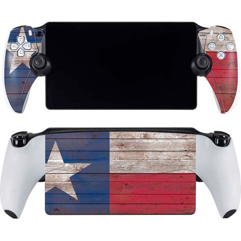 Texas Flag Dark Wood PlayStation Portal Remote Player Skin