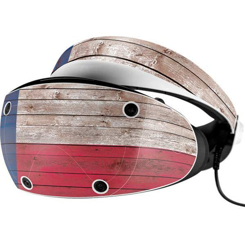 Texas Flag Dark Wood PlayStation VR2 Skin