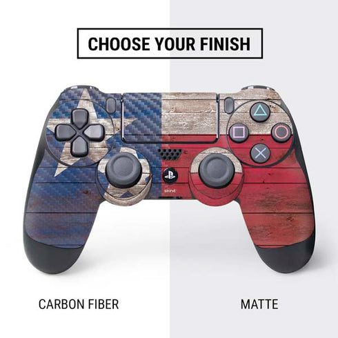 Texas Flag Dark Wood PS4 Controller Skin
