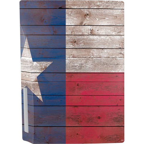Texas Flag Dark Wood PS5 Console Skin