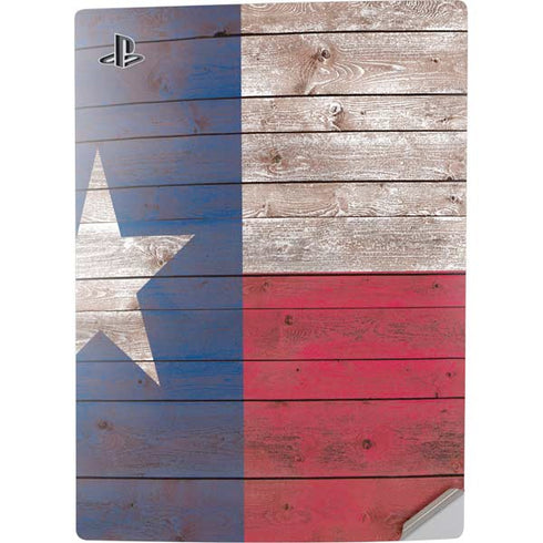 Texas Flag Dark Wood PS5 Digital Edition Console Skin