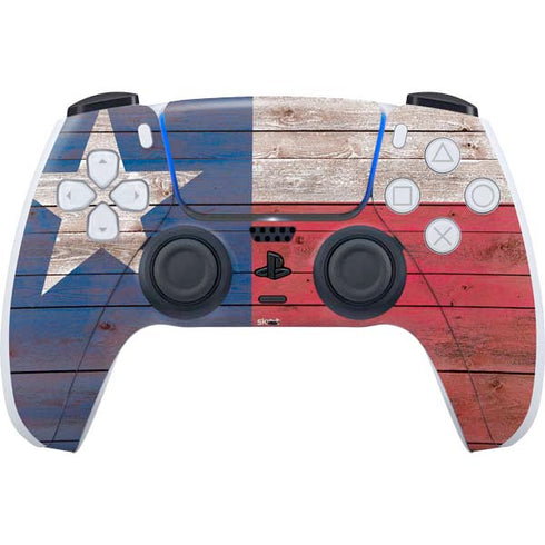 Texas Flag Dark Wood PS5 Controller Skin
