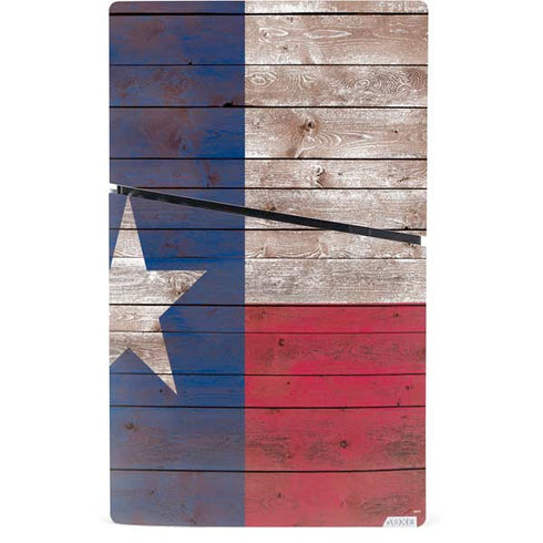 Texas Flag Dark Wood PS5 Slim Digital Edition Console Skin