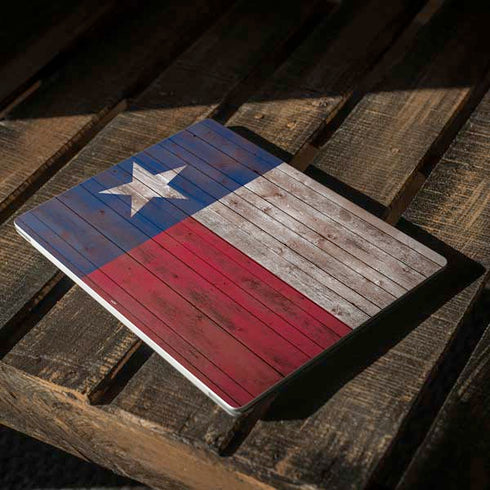Texas Flag Dark Wood Surface Laptop 2 Skin