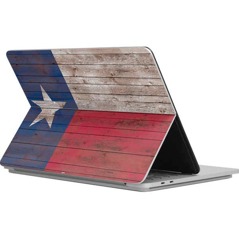Texas Flag Dark Wood Surface Laptop Studio Skin