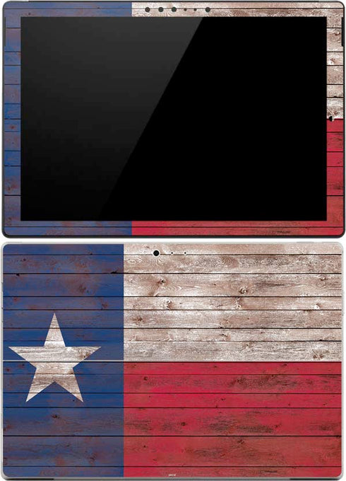 Texas Flag Dark Wood Surface Pro 4 Skin