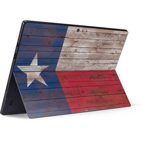 Texas Flag Dark Wood Surface Pro 6 Skin