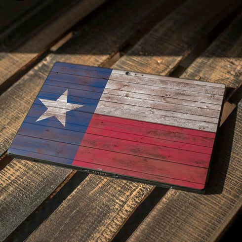 Texas Flag Dark Wood Surface Pro 6 Skin