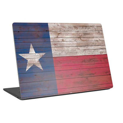 Texas Flag Dark Wood Universal Laptop 16in (13 x 9.4in) Skin