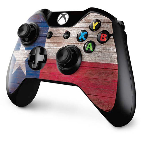Texas Flag Dark Wood Xbox One Controller Skin