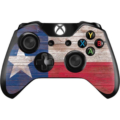 Texas Flag Dark Wood Xbox One Controller Skin