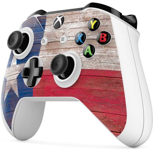 Texas Flag Dark Wood Xbox One S Controller Skin