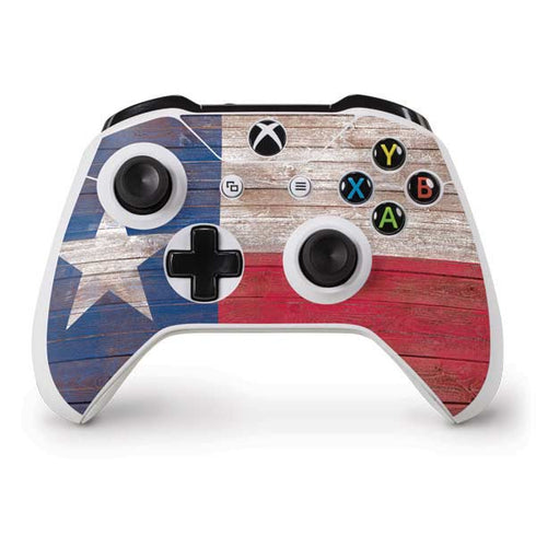 Texas Flag Dark Wood Xbox One S Controller Skin