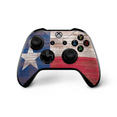 Texas Flag Dark Wood Xbox One X Controller Skin
