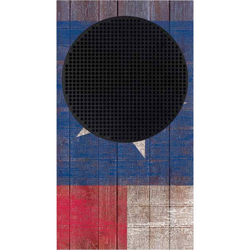Texas Flag Dark Wood Xbox Series S Console Skin