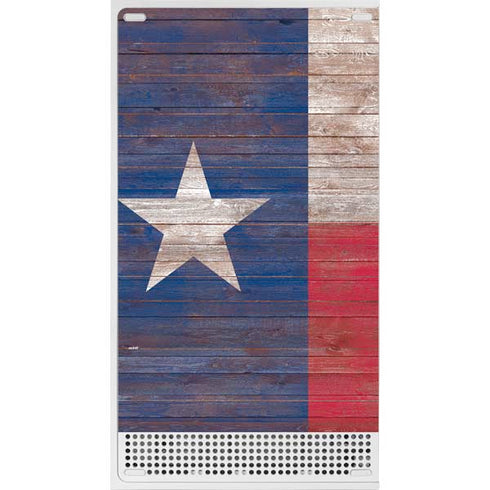 Texas Flag Dark Wood Xbox Series S Console Skin