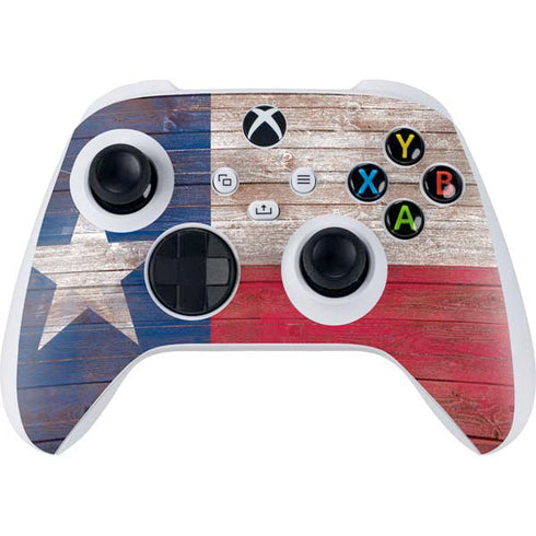 Texas Flag Dark Wood Xbox Series S Controller Skin