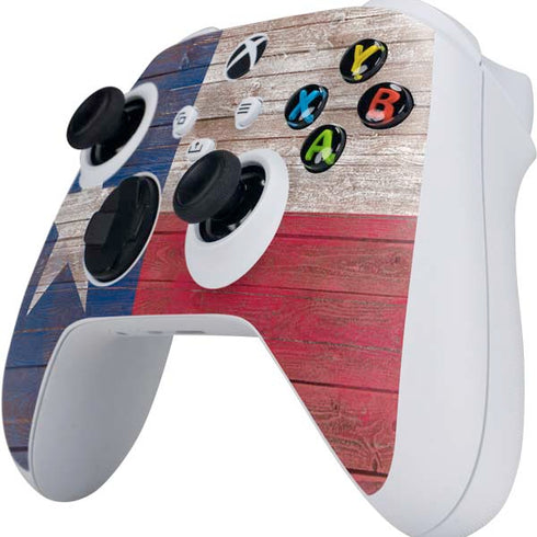 Texas Flag Dark Wood Xbox Series S Controller Skin