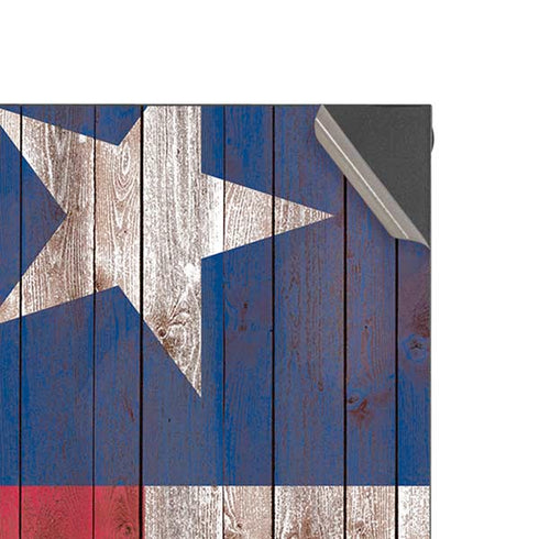 Texas Flag Dark Wood Xbox Series X Console Skin