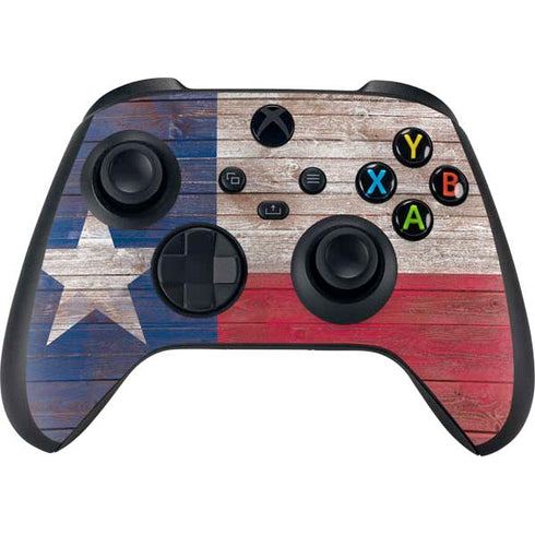 Texas Flag Dark Wood Xbox Series X Controller Skin