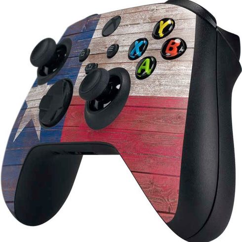 Texas Flag Dark Wood Xbox Series X Controller Skin