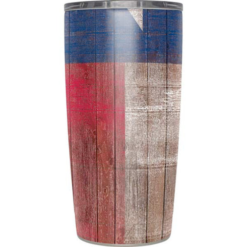 Texas Flag Dark Wood Yeti 20oz Tumbler Skin