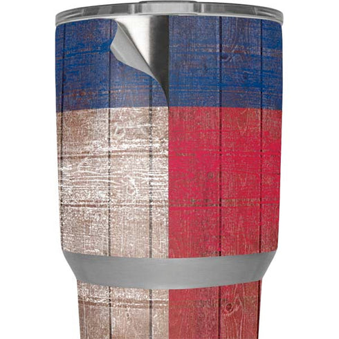 Texas Flag Dark Wood Yeti 30oz Rambler Tumbler Skin