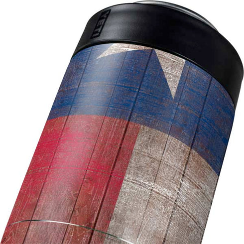 Texas Flag Dark Wood Yeti Colster Can Insulator Skin