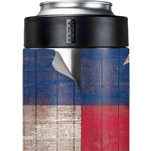 Texas Flag Dark Wood Yeti Colster Can Insulator Skin
