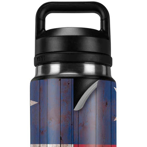 Texas Flag Dark Wood YETI Rambler 26oz Bottle Skin