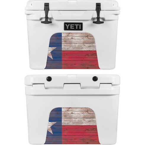 Texas Flag Dark Wood YETI Tundra 35 Hard Cooler Skin