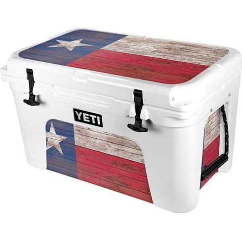 Texas Flag Dark Wood YETI Tundra 45 Hard Cooler Skin