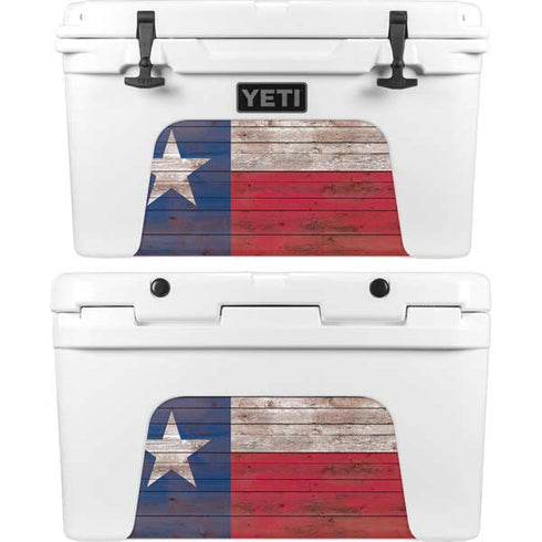 Texas Flag Dark Wood YETI Tundra 45 Hard Cooler Skin