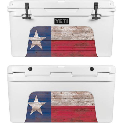 Texas Flag Dark Wood YETI Tundra 65 Hard Cooler Skin