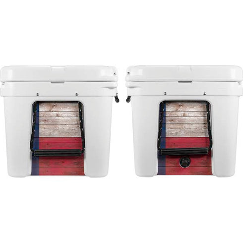 Texas Flag Dark Wood YETI Tundra 65 Hard Cooler Skin