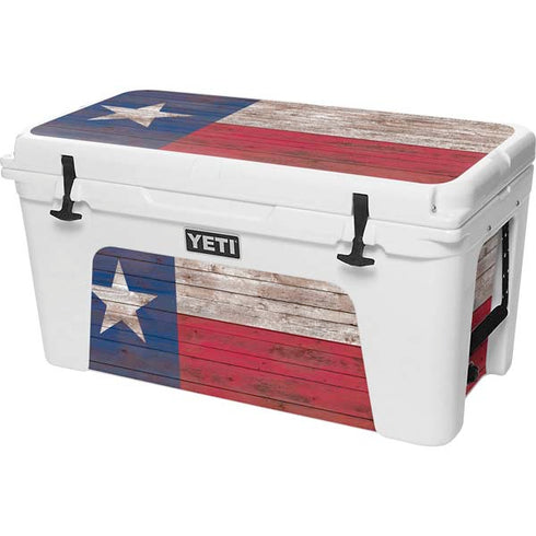 Texas Flag Dark Wood YETI Tundra 75 Hard Cooler Skin