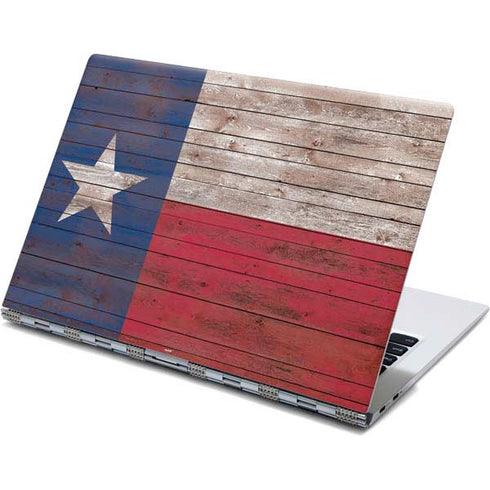 Texas Flag Dark Wood Yoga 910 2-in-1 14in Touch-Screen Skin