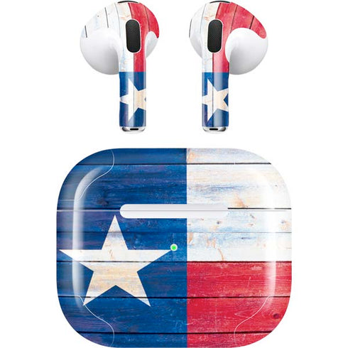 Texas Flag Light Wood Apple AirPods (3rd Gen 2021) Skin