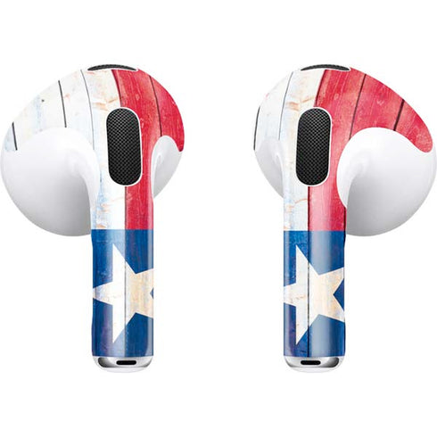 Texas Flag Light Wood Apple AirPods (3rd Gen 2021) Skin