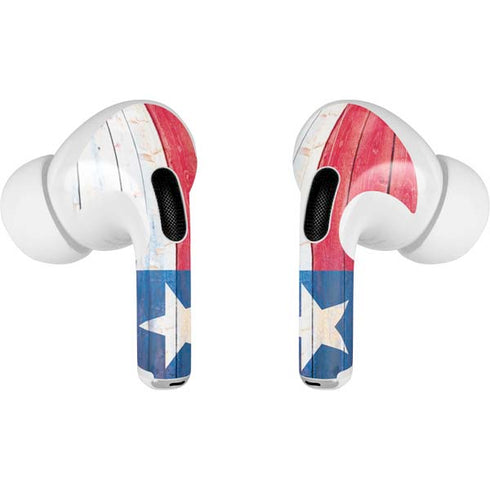 Texas Flag Light Wood Apple AirPods Pro Skin
